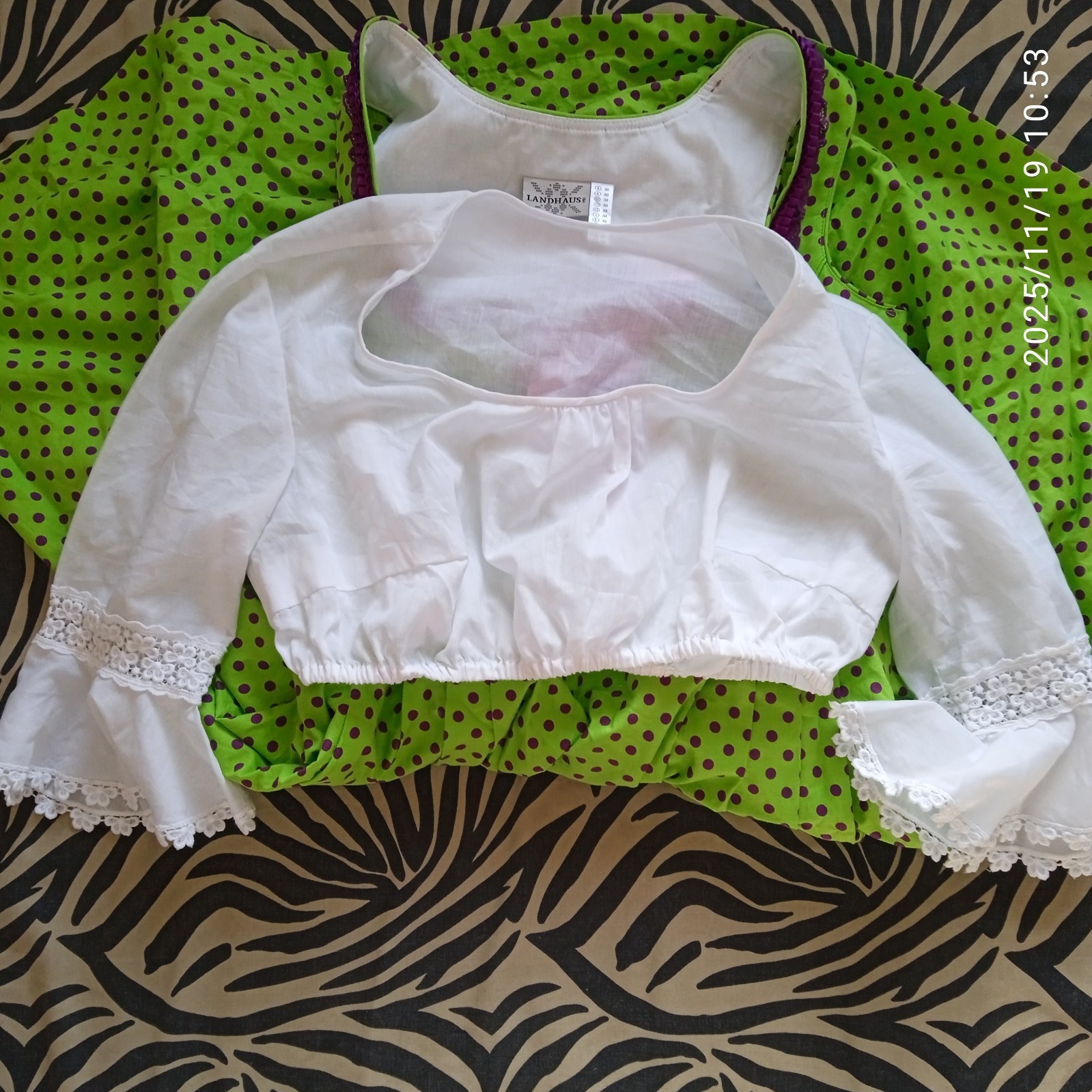 Landhaus Tyrol Dirndl Oktoberfest Dress Size EU 38 and white blouse