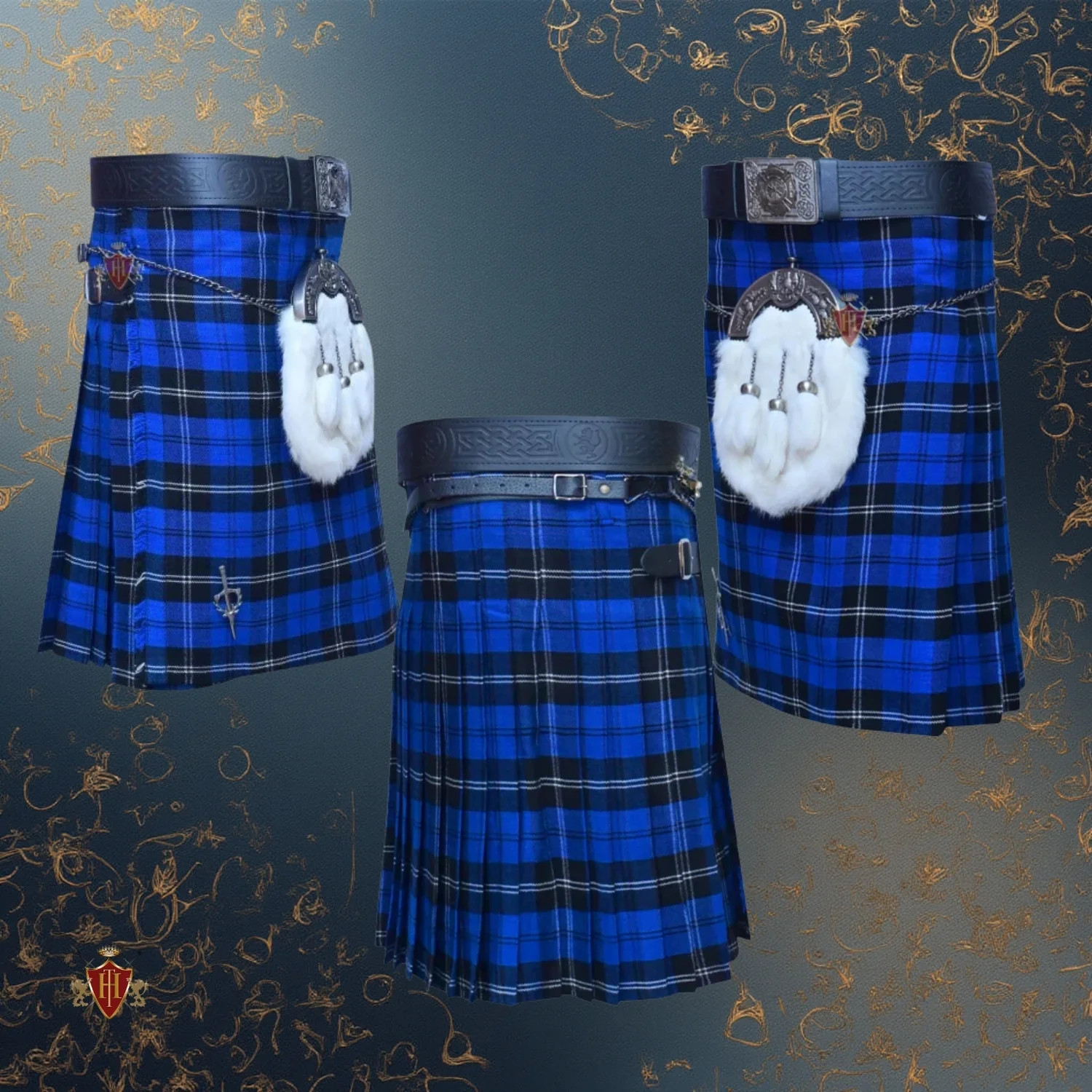 Men’s Ramsey Blue Dark Tartan Kilt