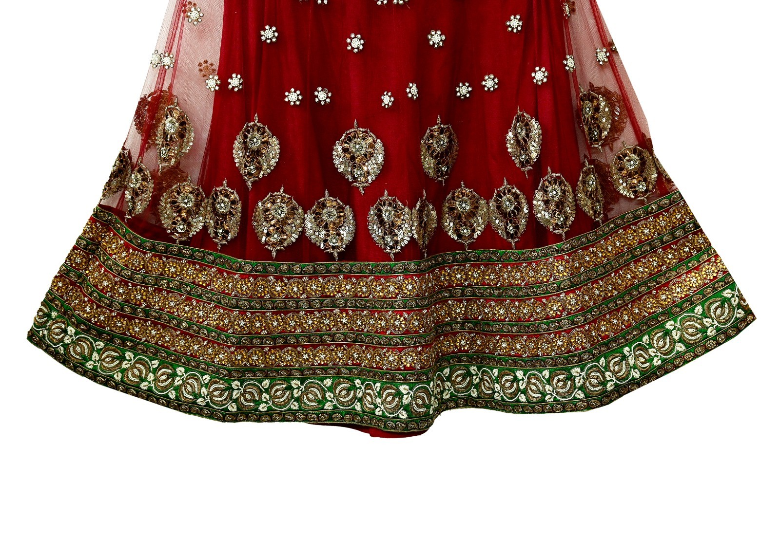 Heavy Pure Chanderi /Net Hand Embroidered Lehenga 3pcs Set Designer Sabyasachi