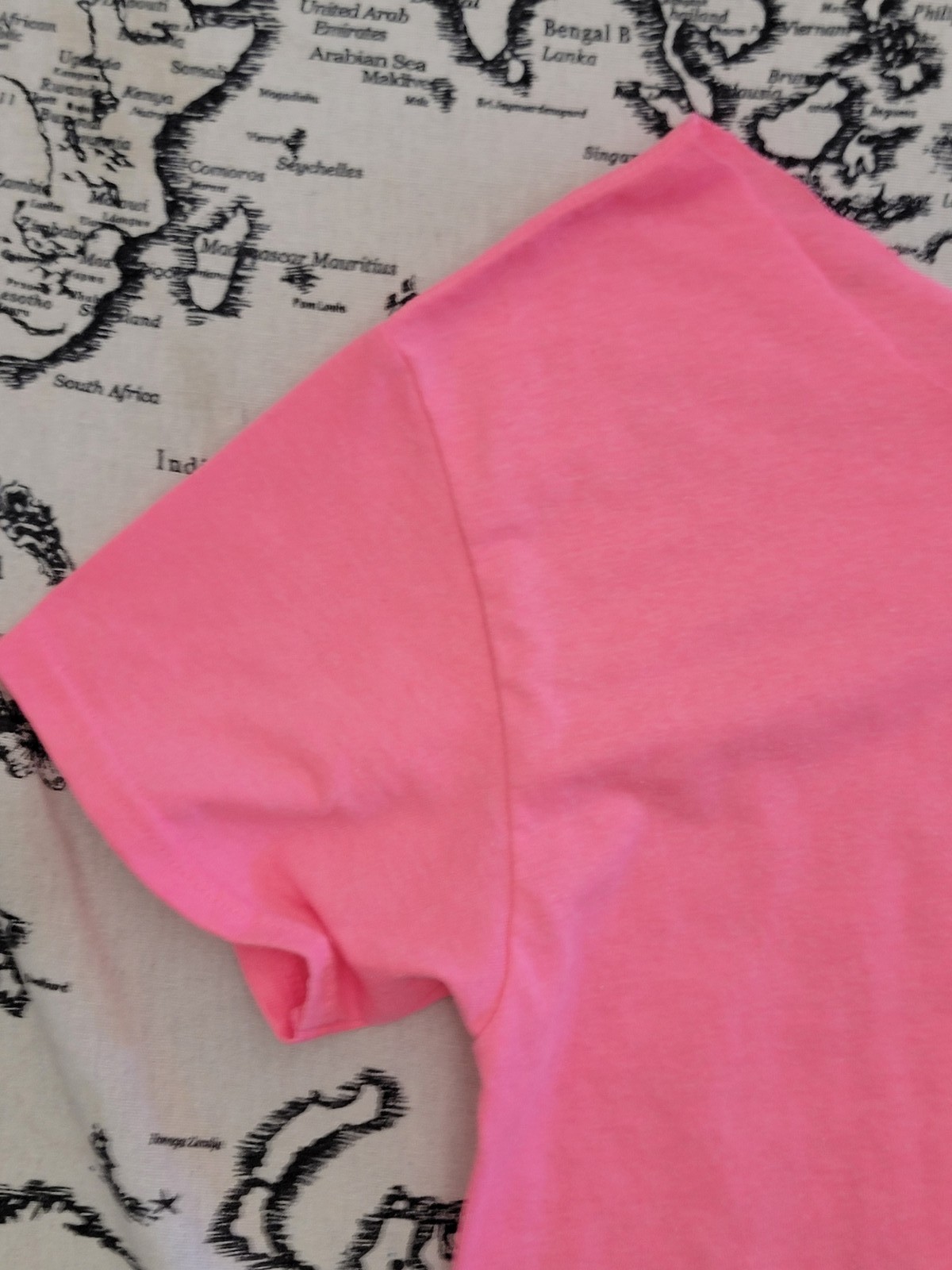 Women’s Pink Short Sleeve T-Shirt Crew Neck Knot Detail – Used – Good