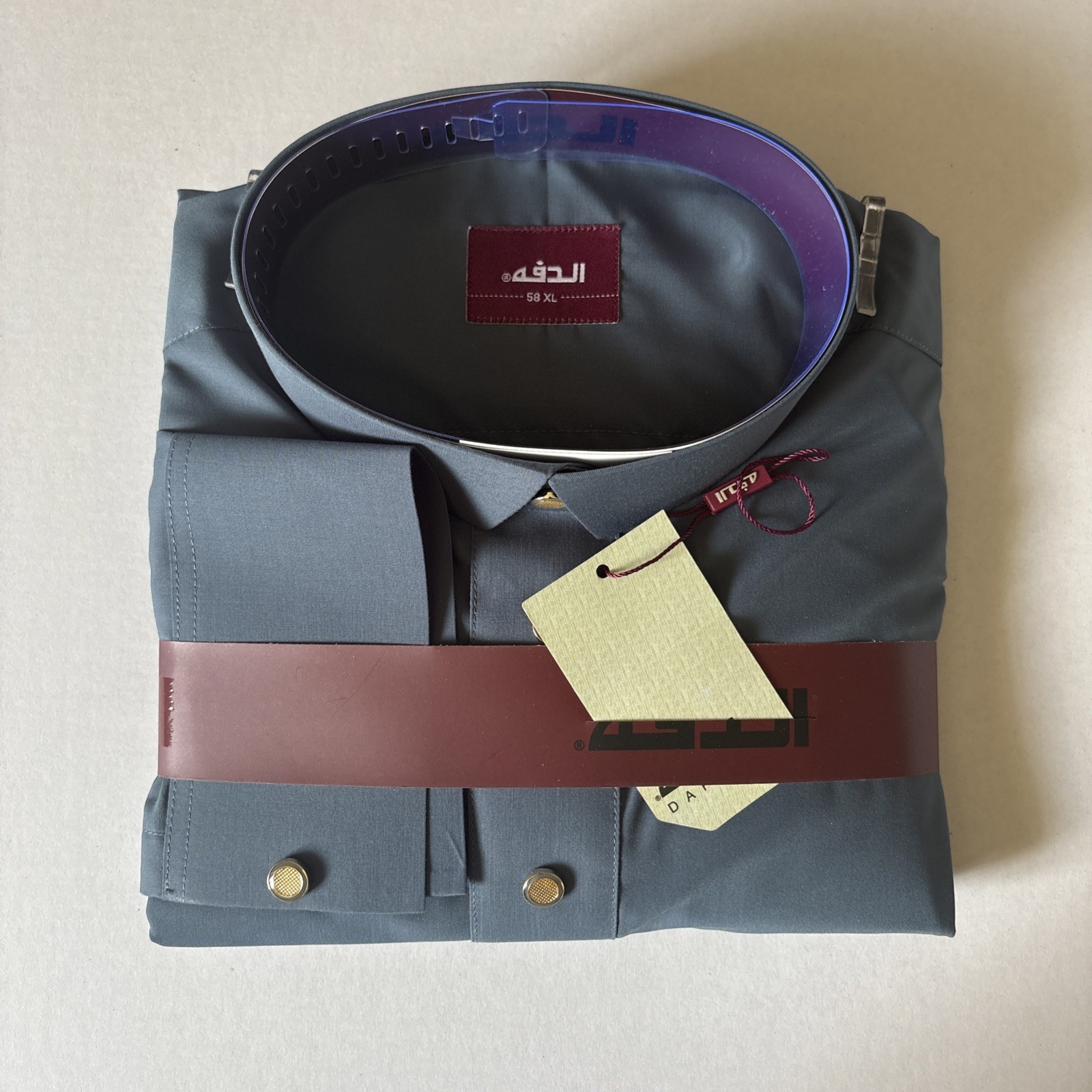 MEN Size 58XL DAFFAH High Quality ALL SEASON Thobe CUFF SLEEVE SHIRT COLAR