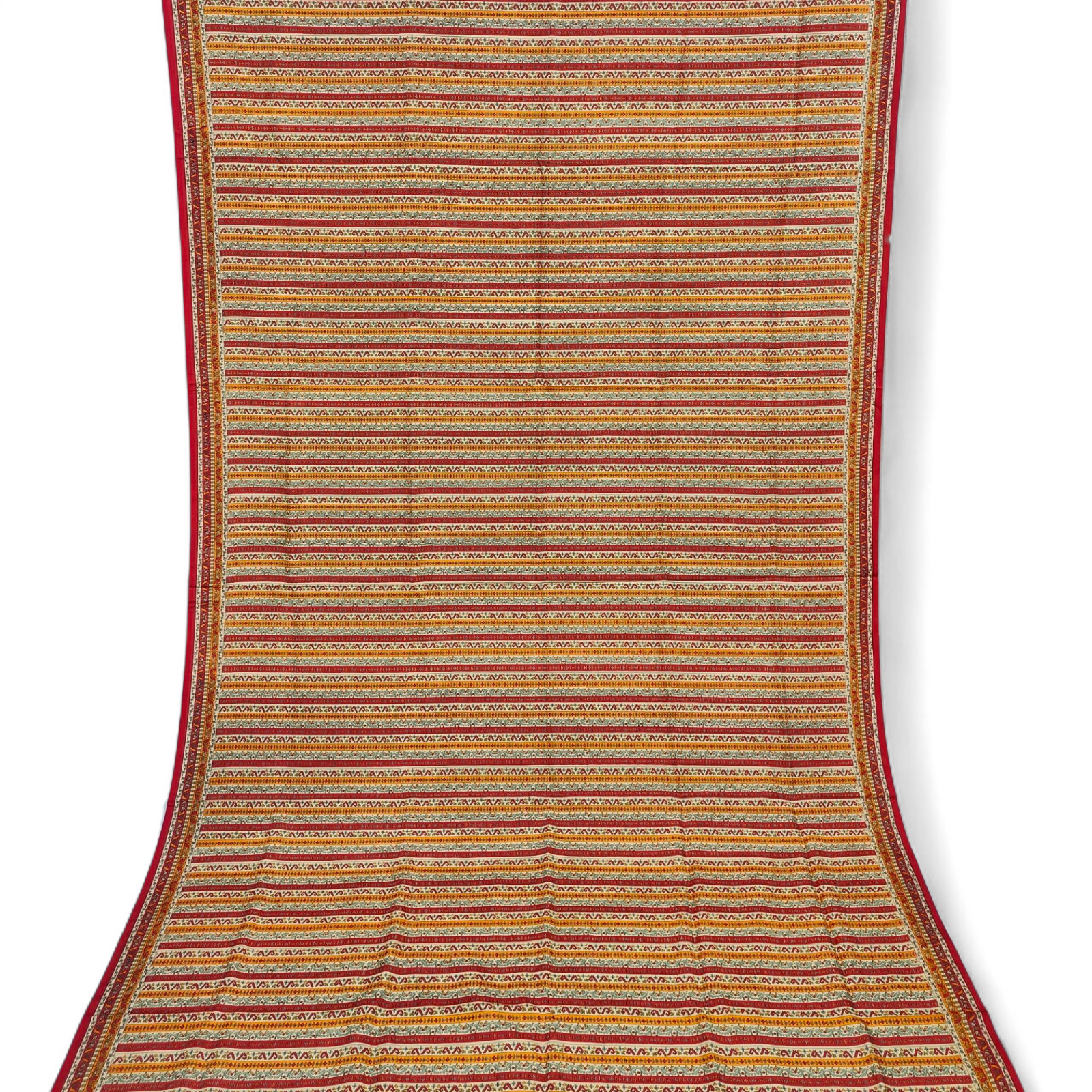 Vintage Sari 6Mtr Pure Silk Printed Saree Indian Fabric For Crafting Quilting