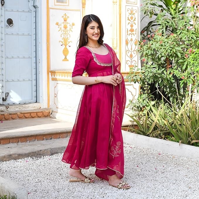 Women Straight Printed Kurta with Pant & Dupatta (Color & Design May Vary)
