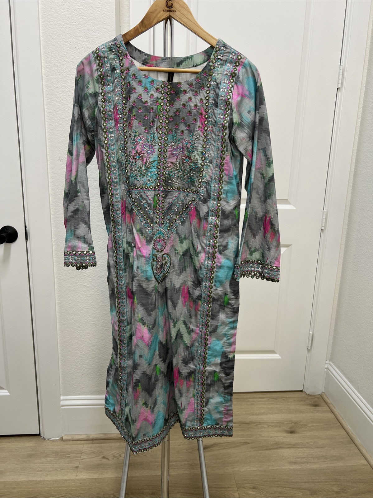 3-PC Sequins Embroidered Lawn Collection Charizma