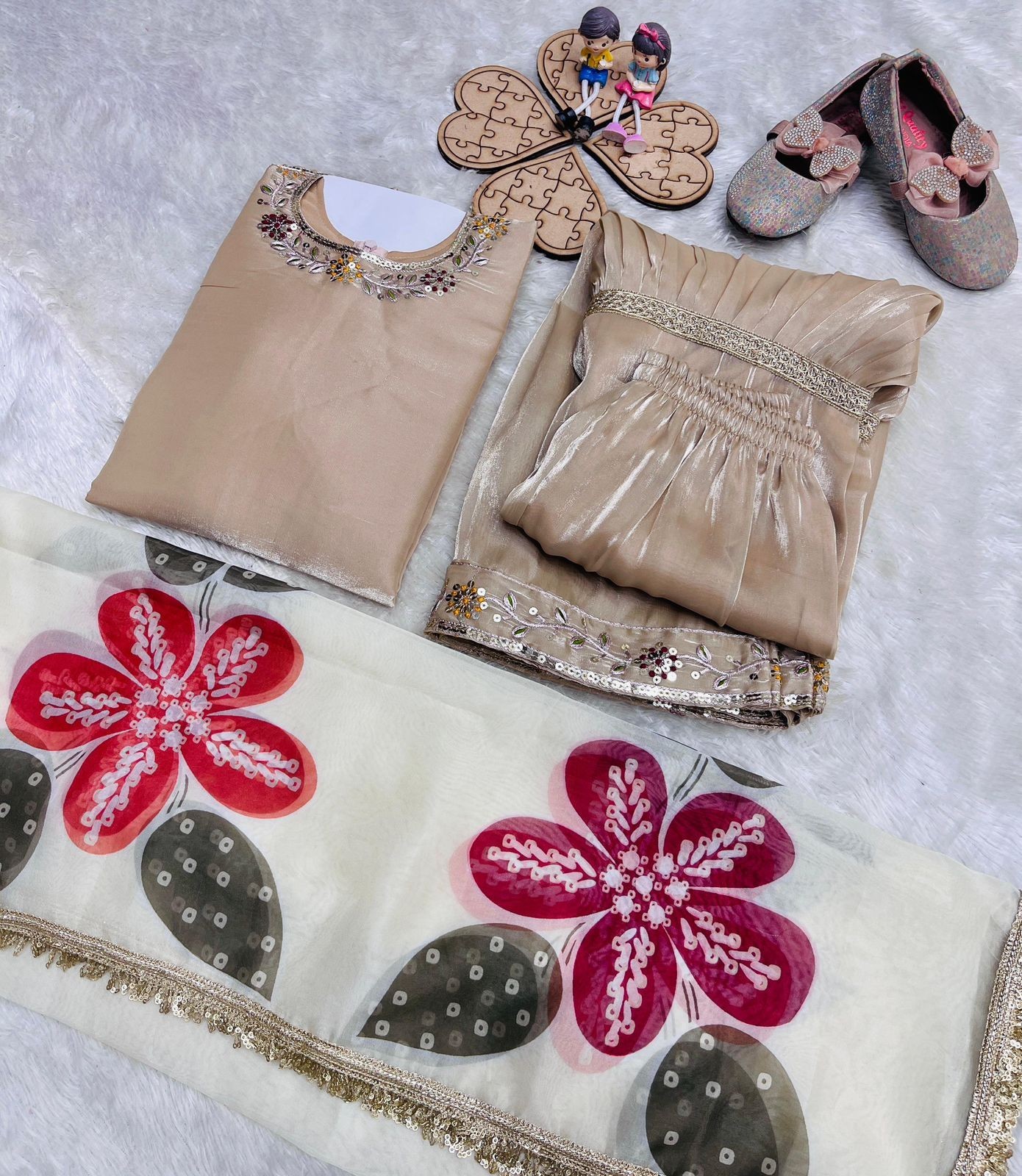 Readymade kids girls Top Sharara Duppatta eid indian girls designer dress