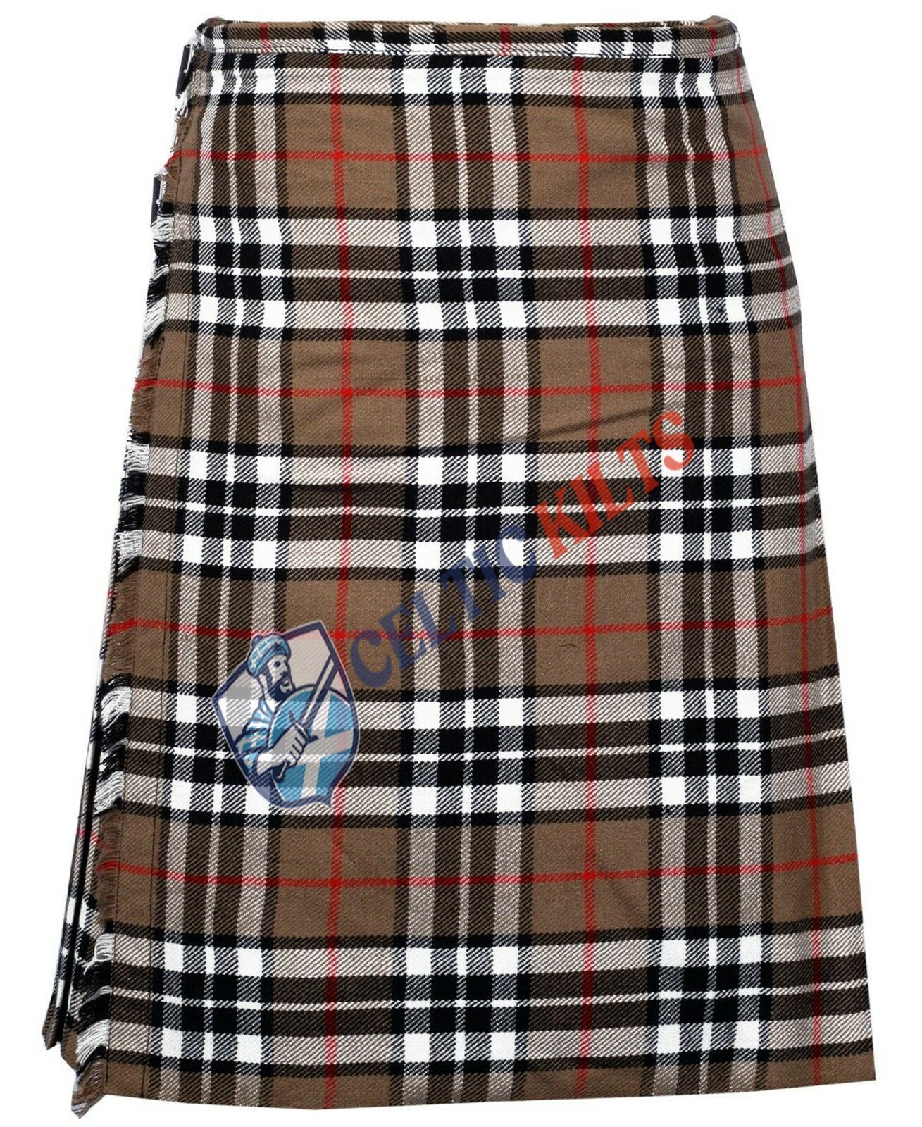 Scottish Handmade Traditional Camel Thompson Tartan Kilt Men Custom Size Kilts