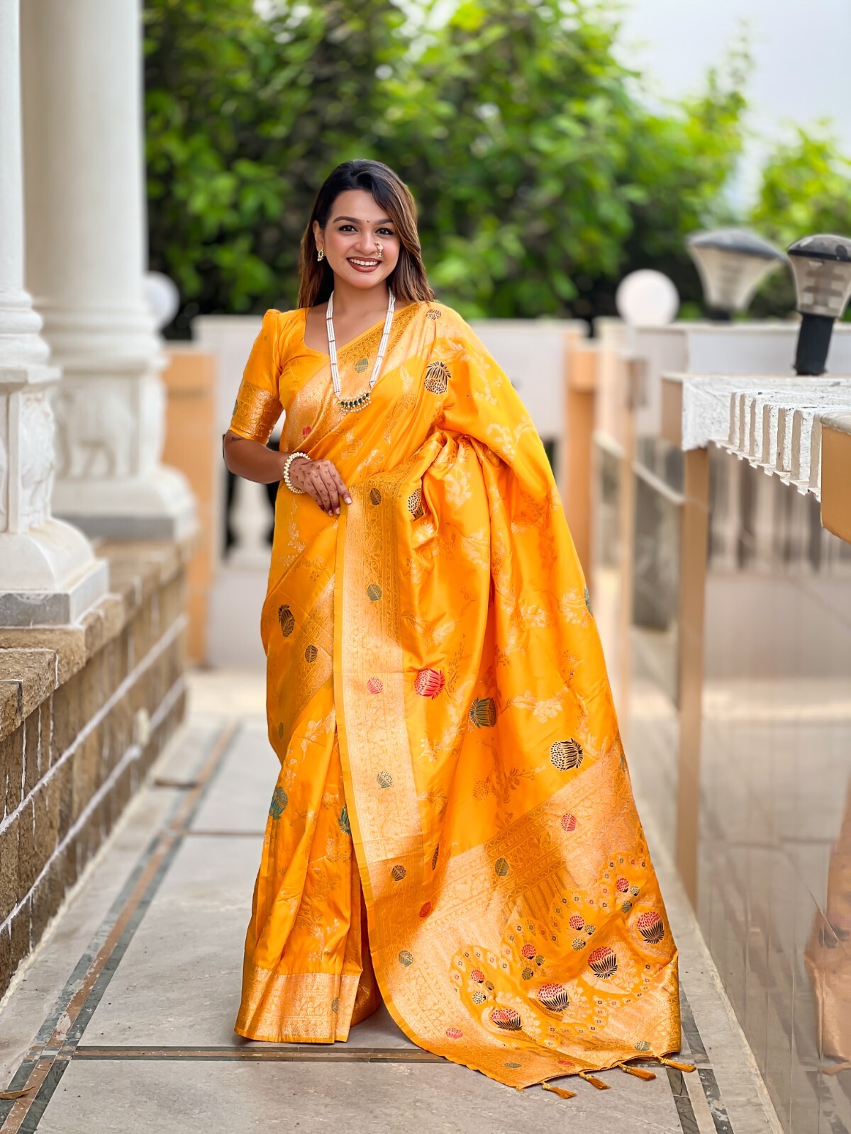 Soft Banarasi Silk Women Sari Designer Meenakari Weaving Indian Traditional Sari