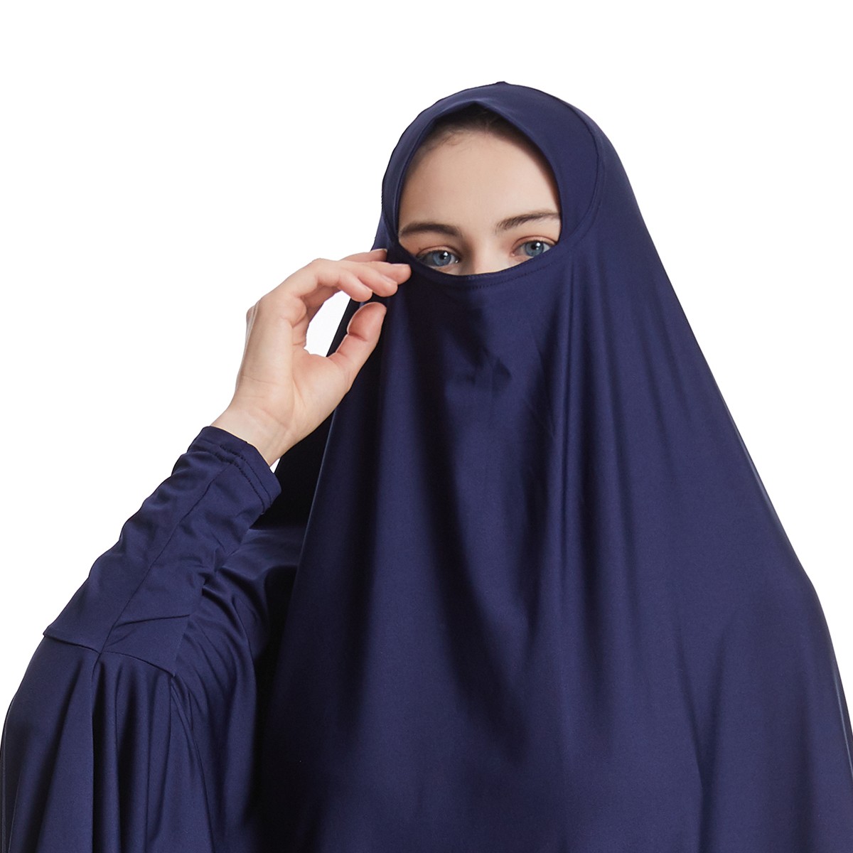 Prayer Khimar Solid Color Turban Muslim Women Hijab Headscarf Large Niqab Burka