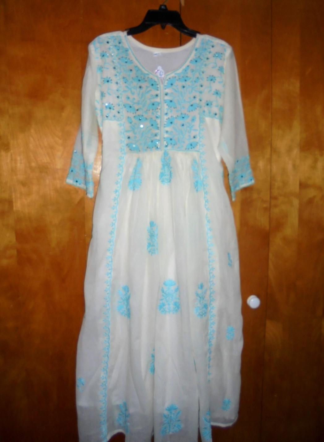 Indian Pakistani anarkali long kurta white size M not Khaadi Maria B Sadabahar
