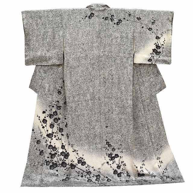 Vintage Japanese Kimono | Houmongi | Black Silk | Autumn Grasses | ss0872b