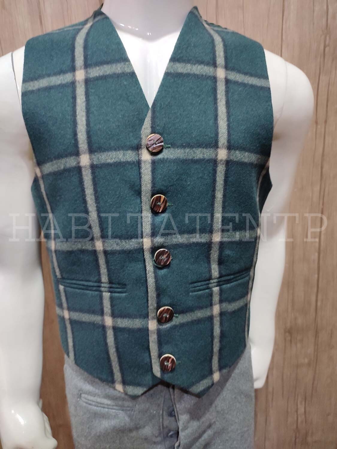 New Tweed Crail Highland Kilt Jacket & Waistcoat Vest Scottish Wedding Dress