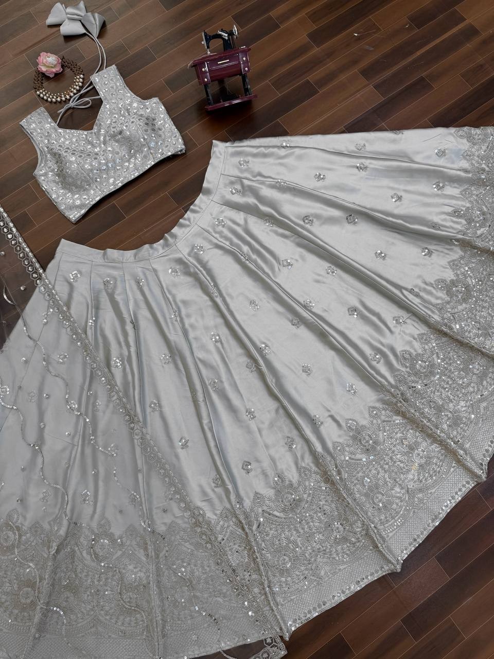 Bollywood Style Japan Satin Lehenga Choli With Dupatta For Party & Reception