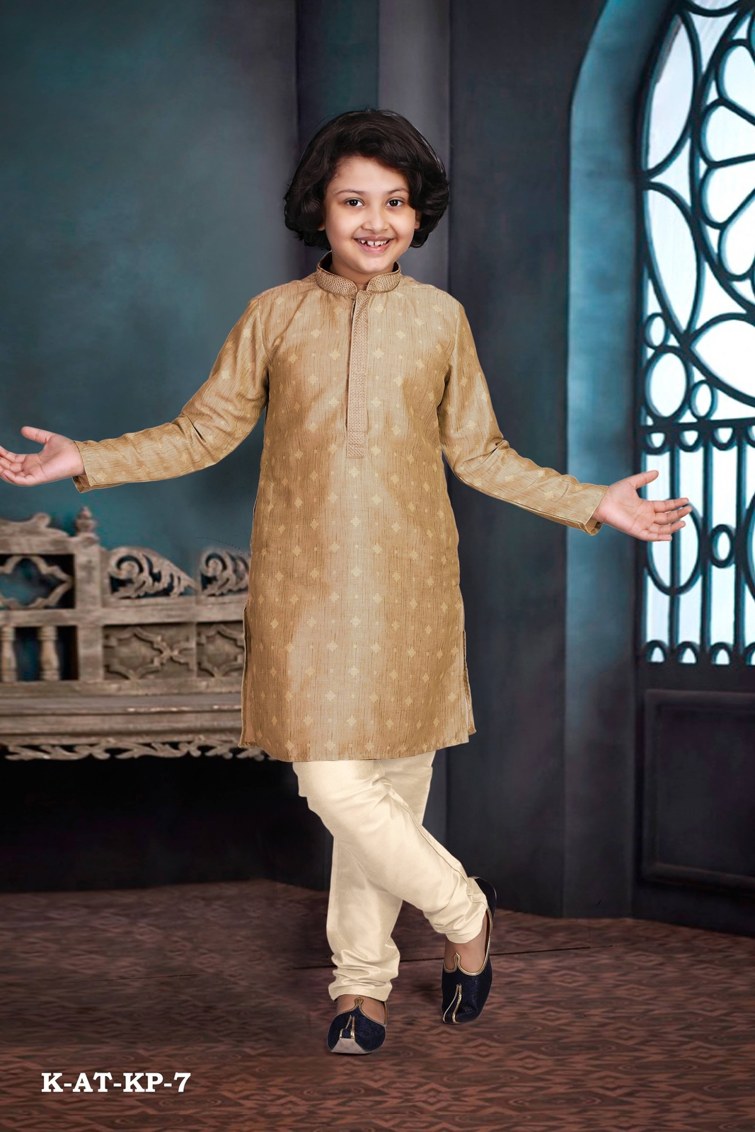 Poly Digital Print Work Traditional Kurta Pajama Set for Boys – Ethnic Wear
