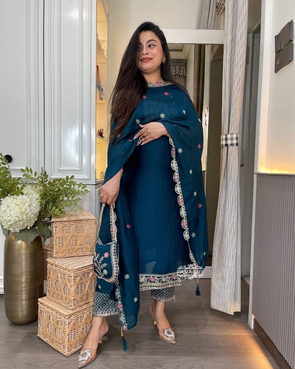 Latest Collection Heavy Star Georgette Kurta Palazzo With Dupatta For Women