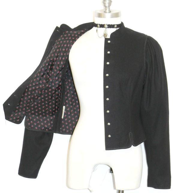 ELEGANT BLACK WOOL Austria Women Pleated JACKET 0 2 XXS