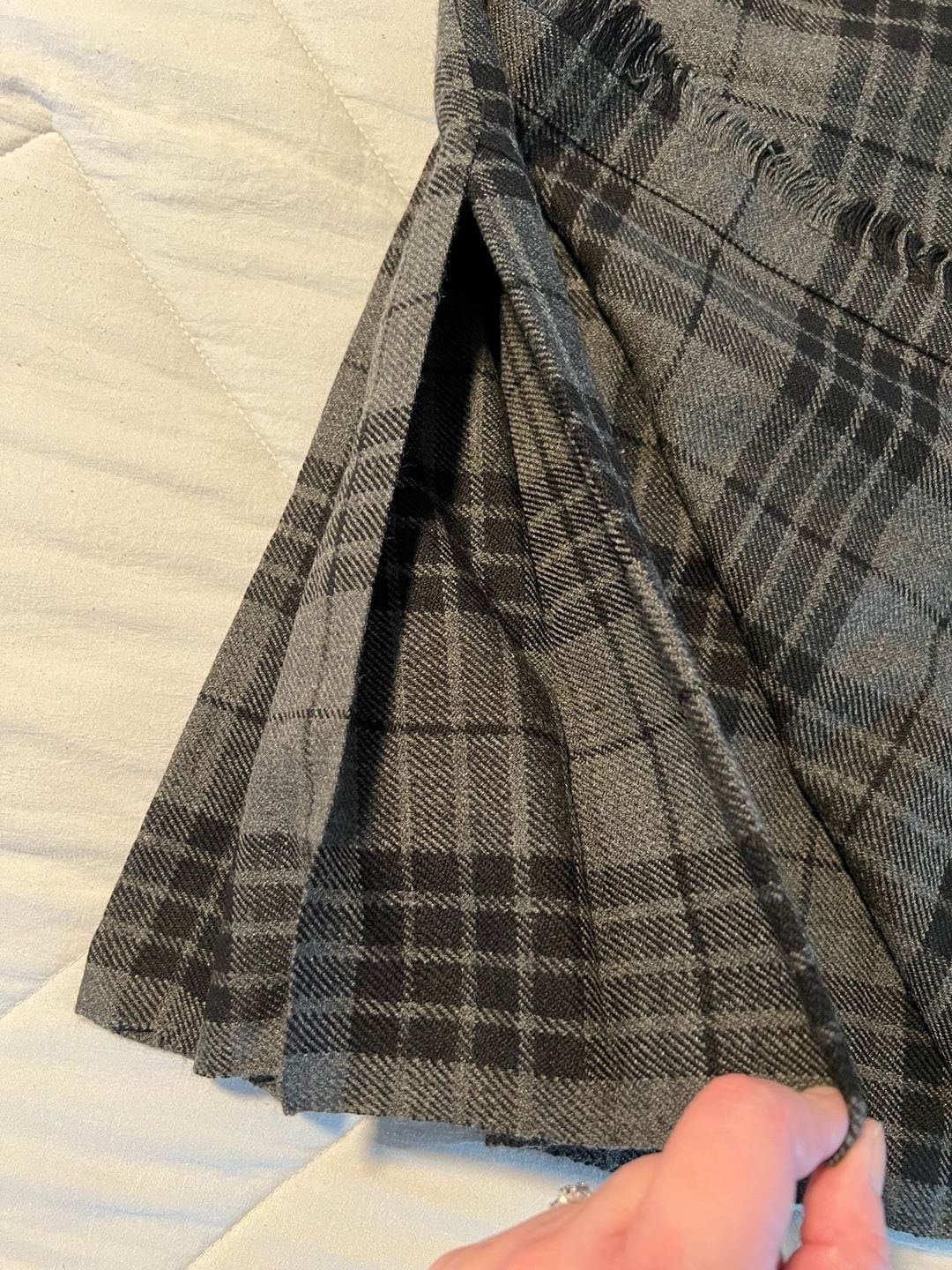 All Safe Trading Scottish Design Grey Watch Tartan Pleated Kilt with Leather Str