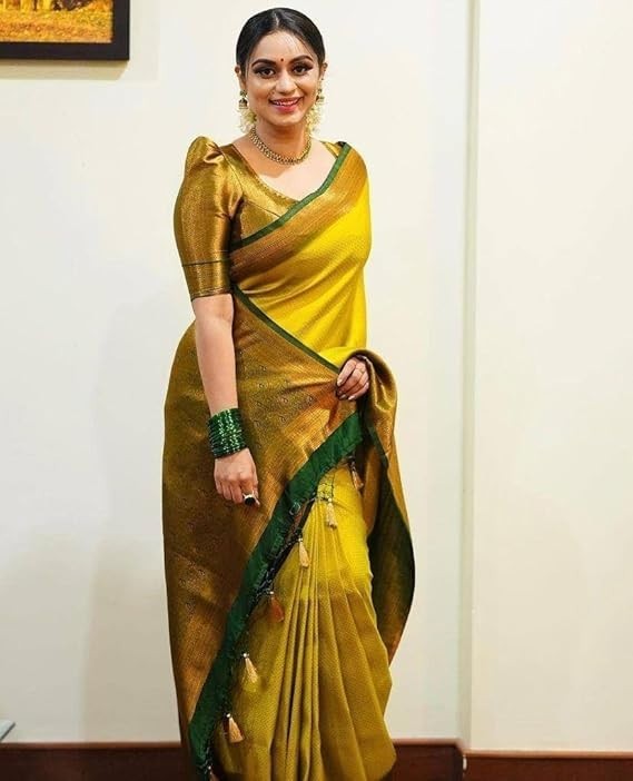 Women’s Banarasi Kanjivaram Art Silk Saree with Blouse Material