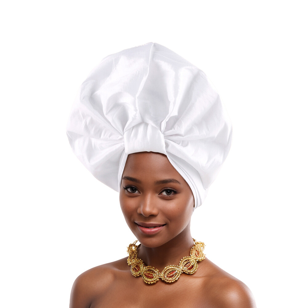 Nigerian Auto Gele Headtie African Women Head Wrap Turban Wedding Headwear Cap