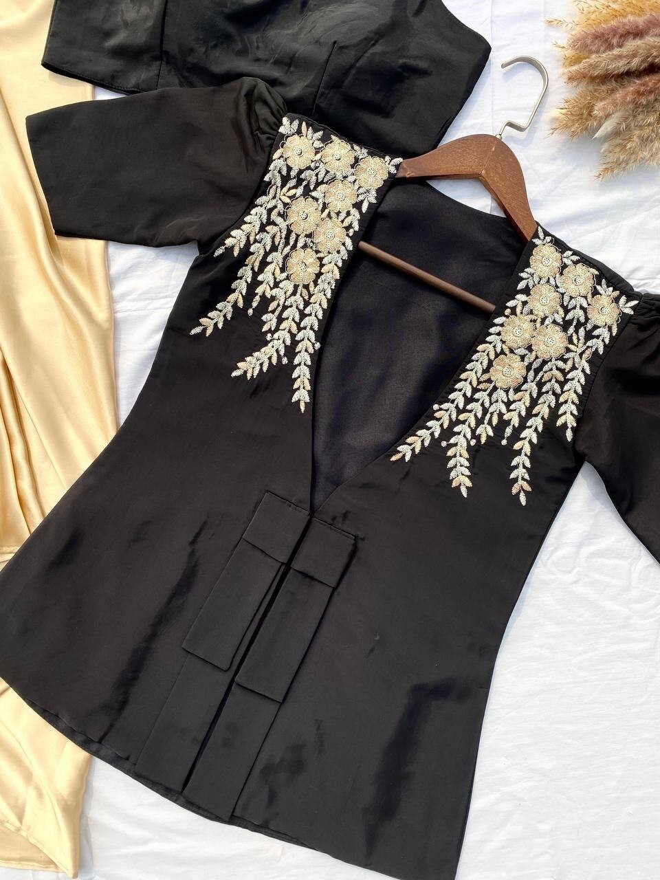 Designer Pre Drapped Dhoti Top Bollywood Party Wear Dress Wedding Indo Western L