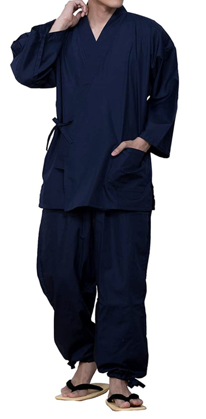 Japanese Traditional Working Wear Samue Clothing Relax Wear Polyester Japan
