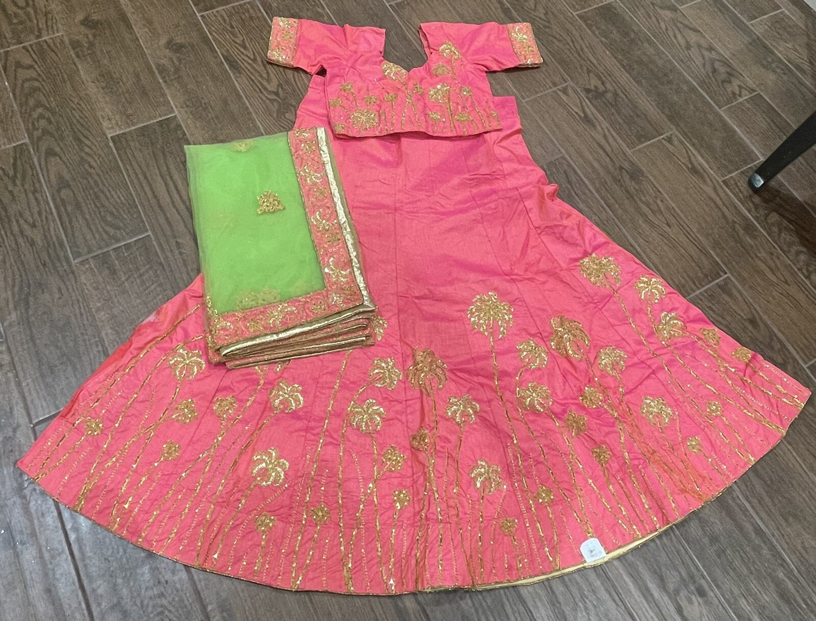 Indian Navratre Ghagra Lehanga Choli Blouse Dupatta Bridal Lady Sangeet Dress