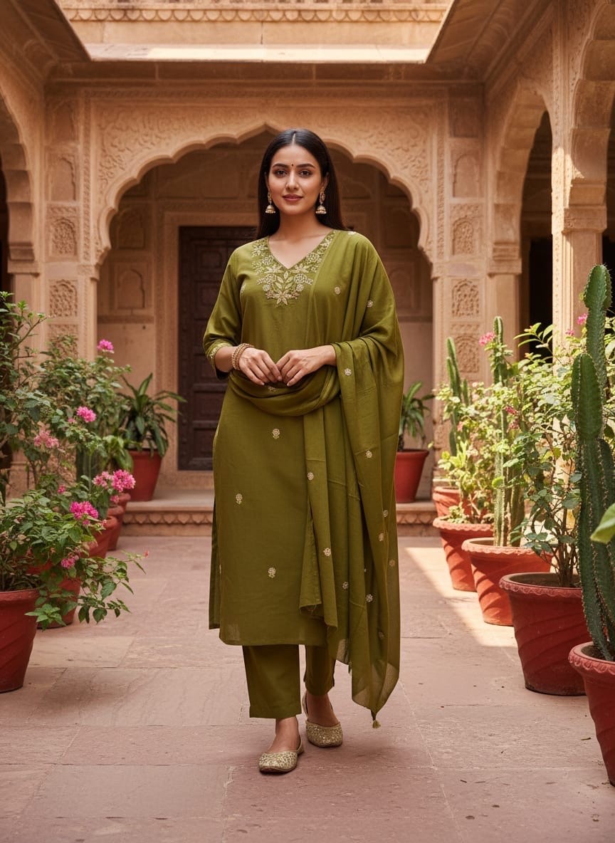 Women Kurti Pant Dupatta Set Indian Pakistani Party Wear Salwar Kameez Top Tunic