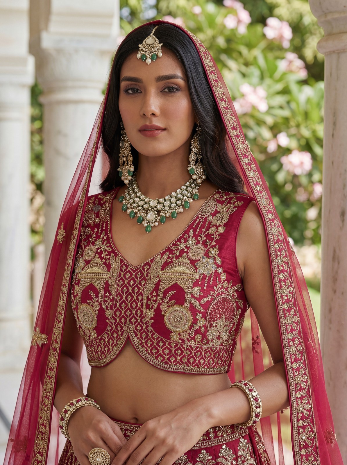 Gadhwal Silk Lehenga Choli Bridal Shower Wedding Reception Designer Set