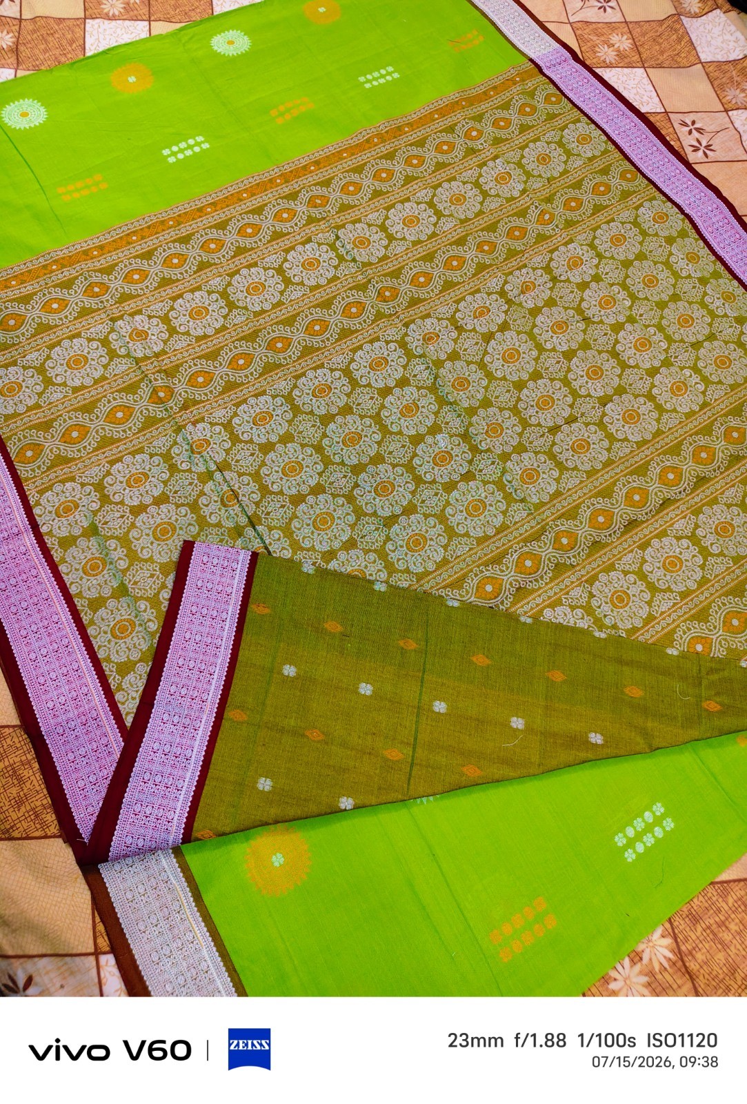 Sambalpuri Pasapali Cotton Saree Handwoven Odisha Handloom Wedding Ikat Sari