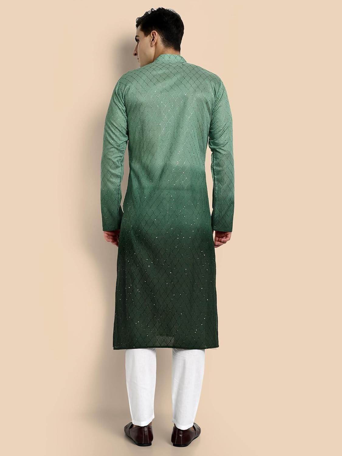 traditional Chikankari Embroidered Kurta with Elegant Sequence indian work
