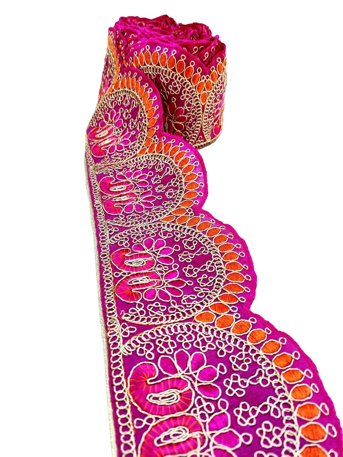 Golden Embroidery Heavy Work Trim Lace Border Falls for Saree Kurti Dresses
