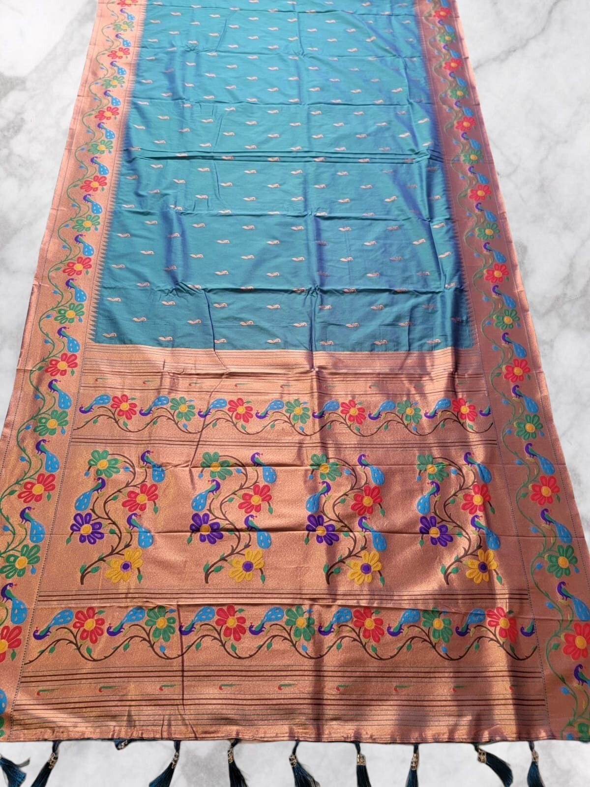 Soft Beautiful Paithani Silk Saree,Meenakari Weaving Saree,Traditional Saree