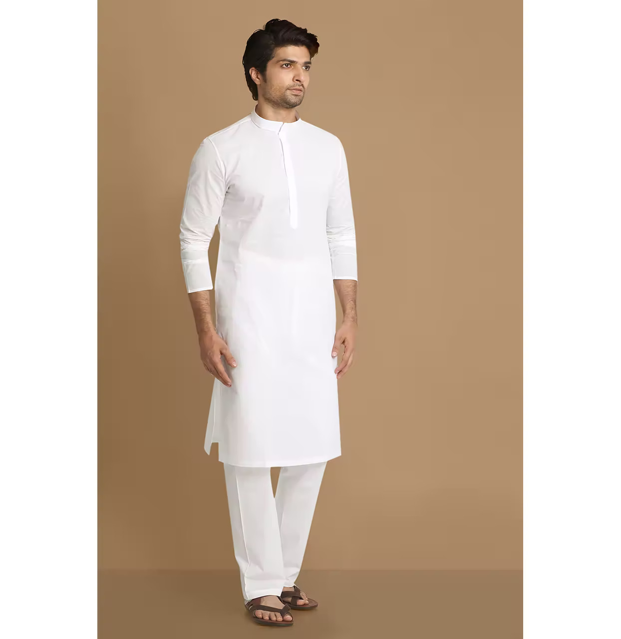 Cloth Zones Luxury Cotton Plain Solid latest White Kurta Pajama Set for Men