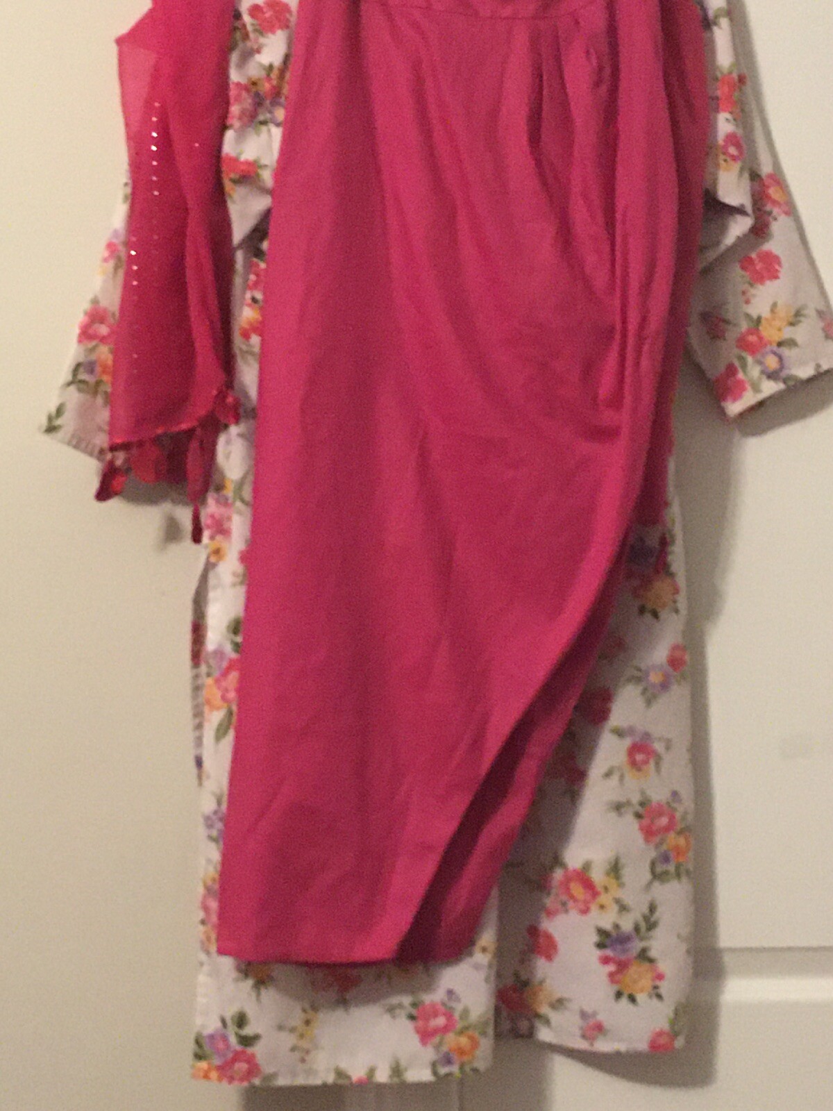Simple Everyday One Time Worn 3Pc Salwar Kameez Indian Pakistani Gorl Size M