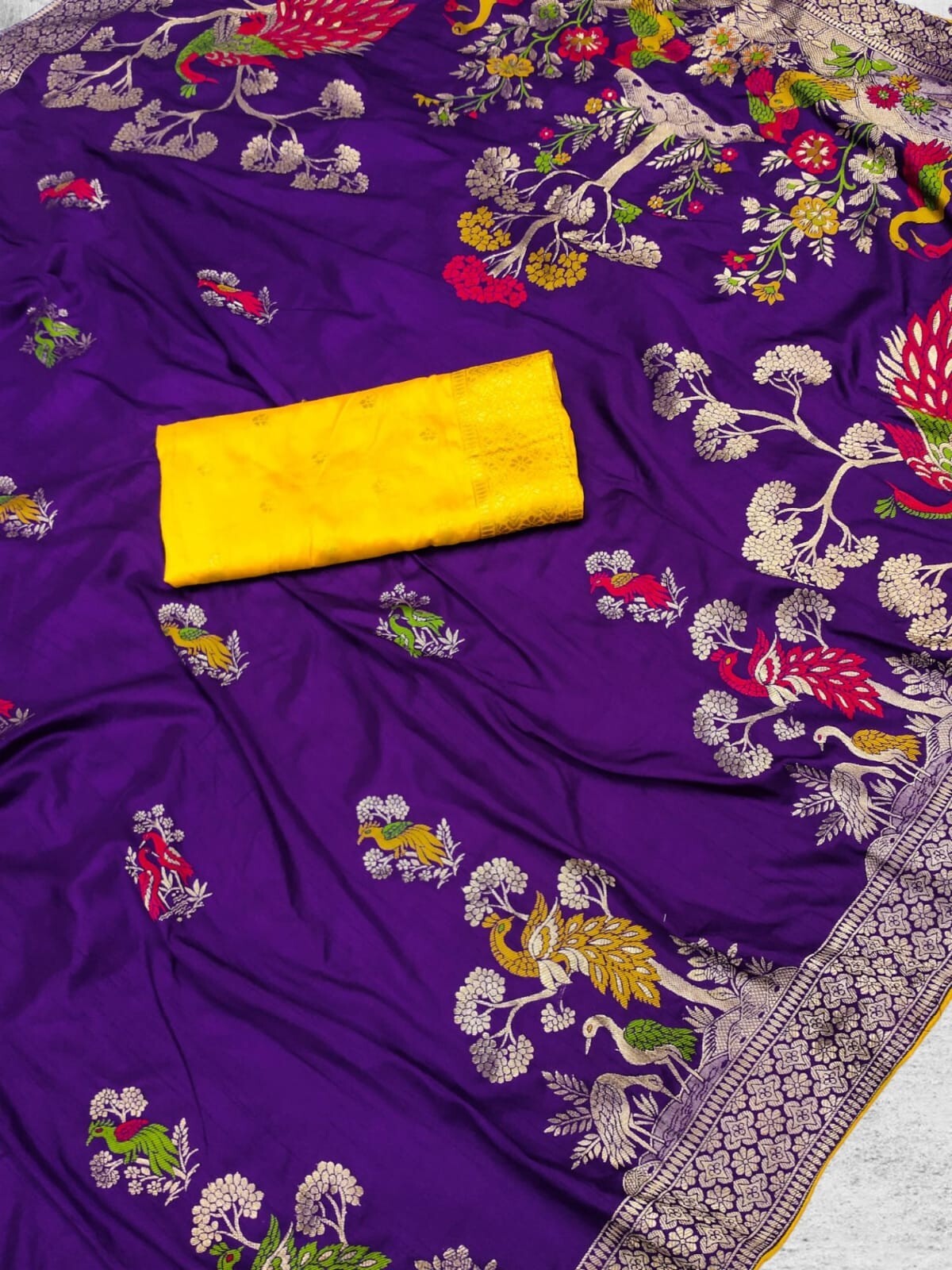 Designer Viscose Dolla Silk Saree with Heavy Meenakari Weaving,Wedding Wear