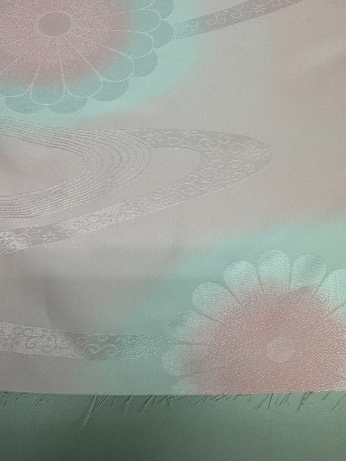 Japanese Vintage Kimono Fabric cloth Boro Silk Pink tradition 35.4×14.1 in