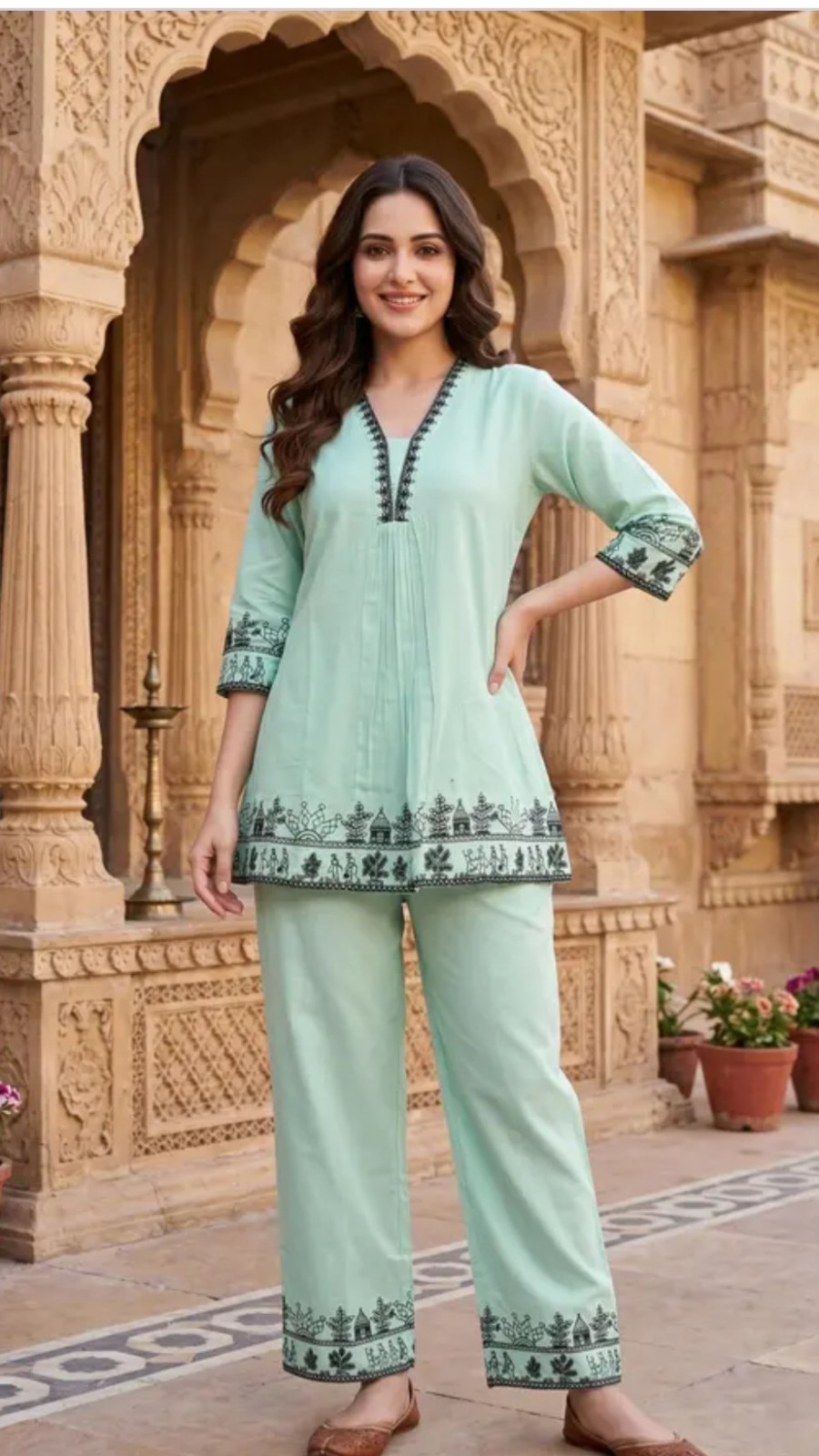 Women Co-ord Set Kurti With Pant Designer Look.size S To Xxl.