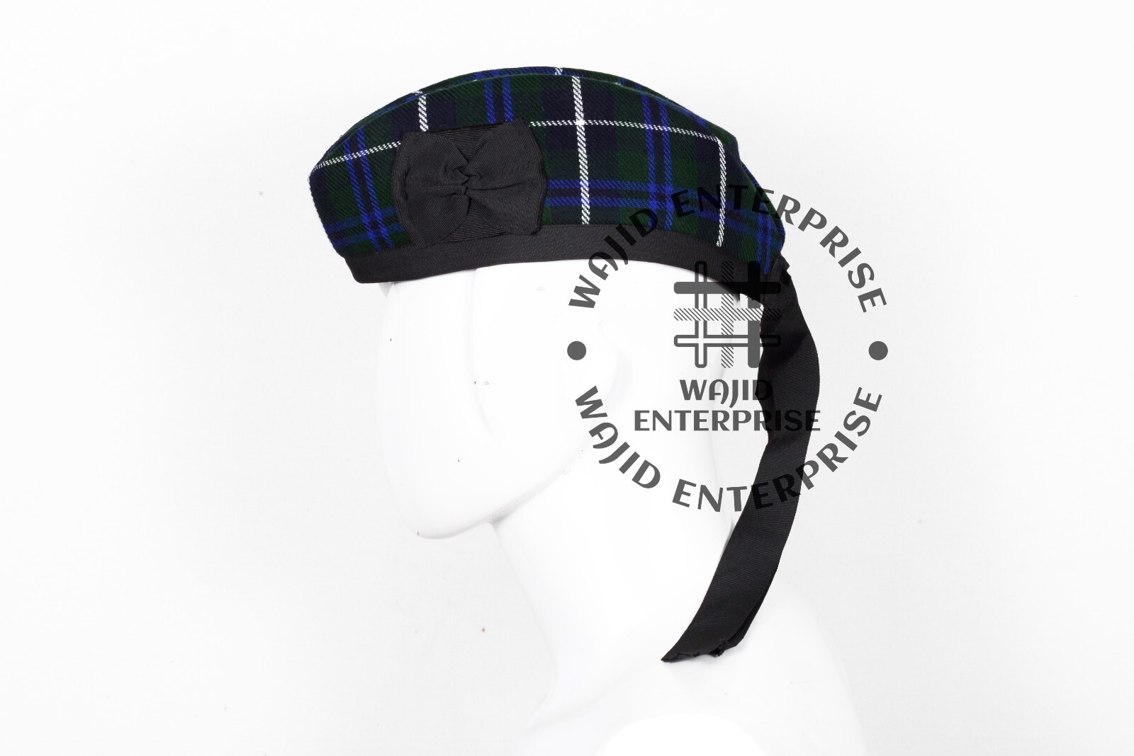 GLENGARRY Kilt Hat Scottish Blue Douglas tartan Military Bonnet Glengarry Cap