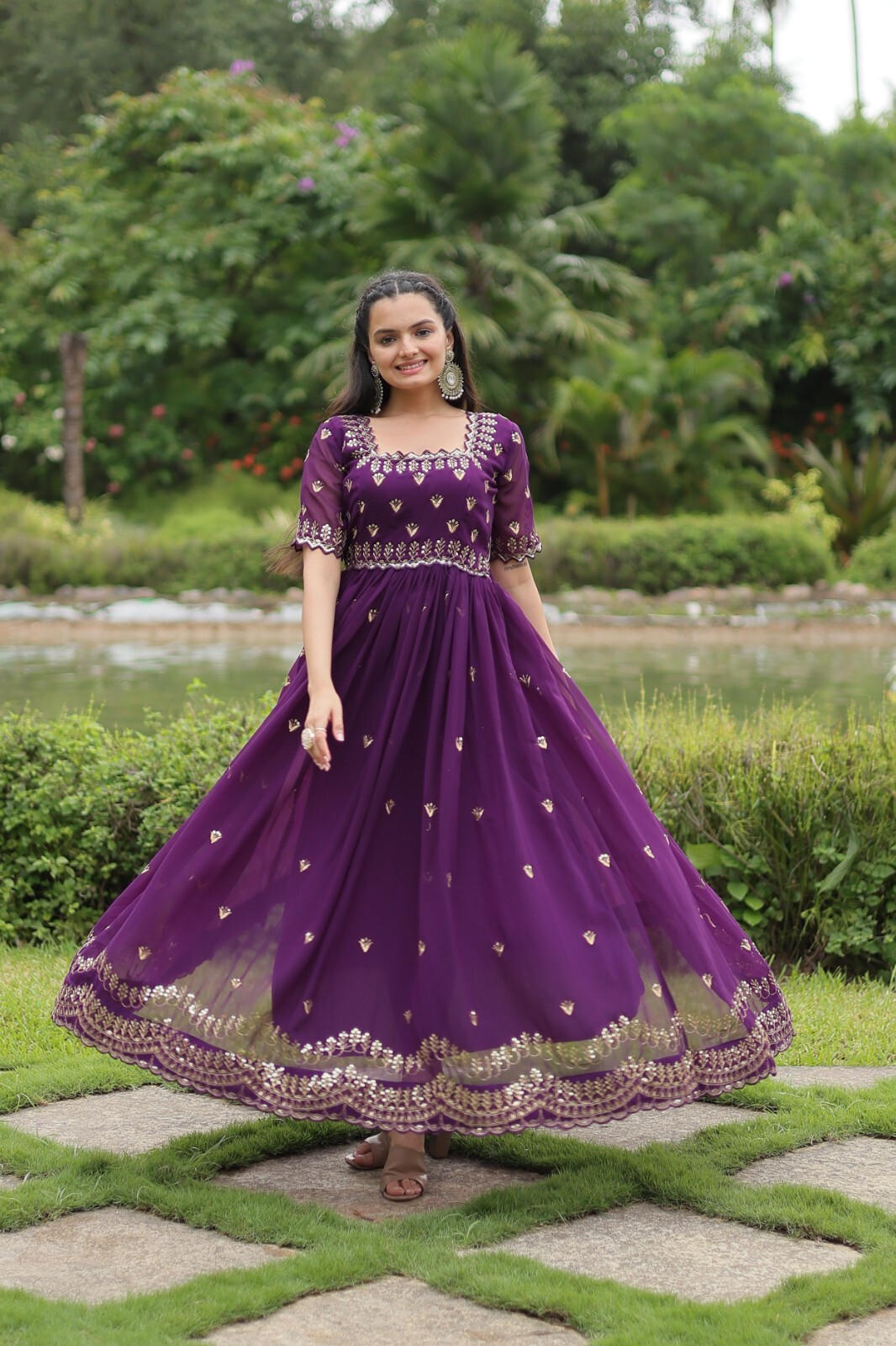 Indian Party Heavy Pakistani Suit Anarkali Salwar Kameez Bollywood Wedding Gown