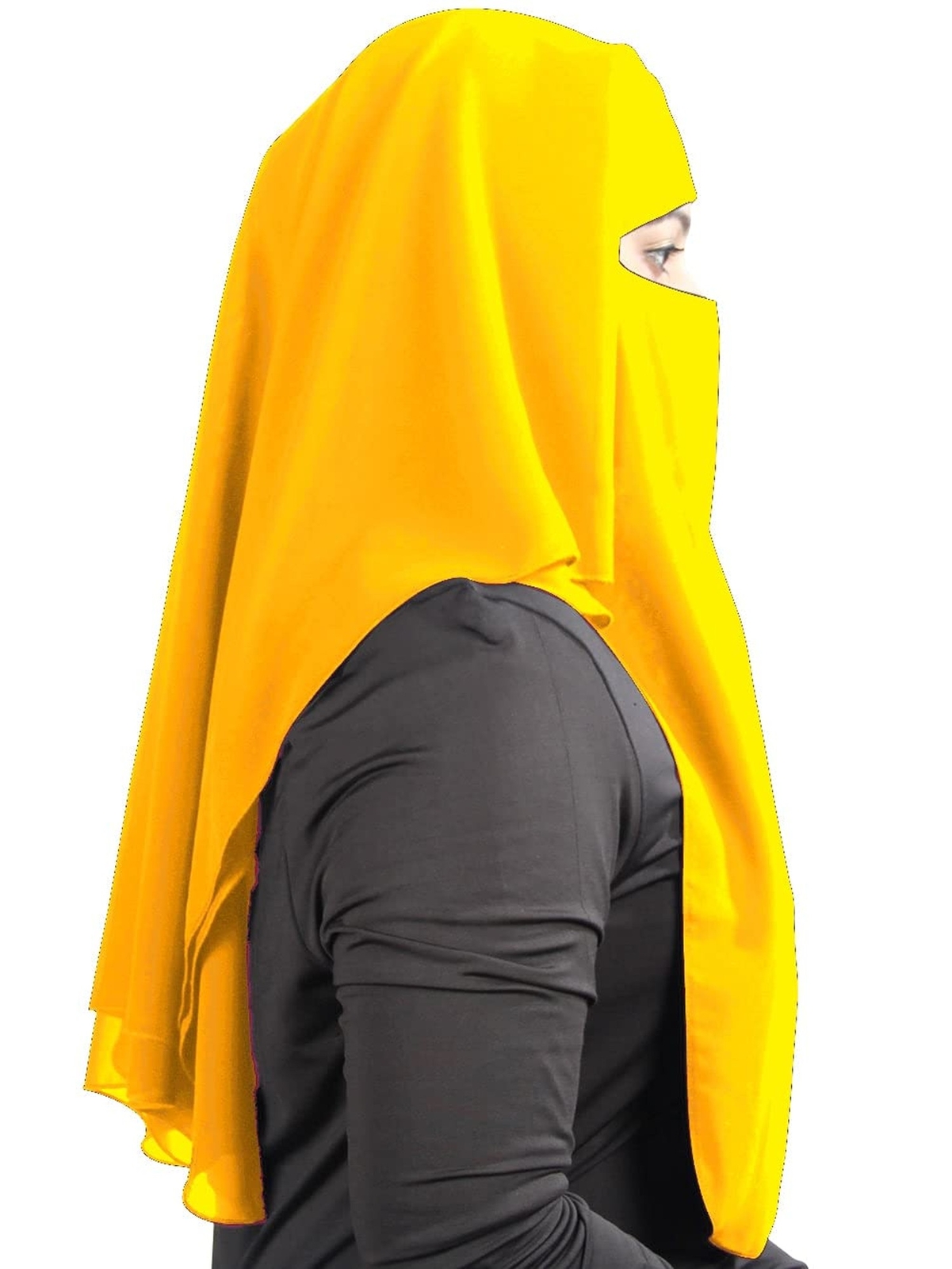 3 Layers Saudi Niqab In Breathable Georgette, Wholesale Price, 1pc Face Veil …