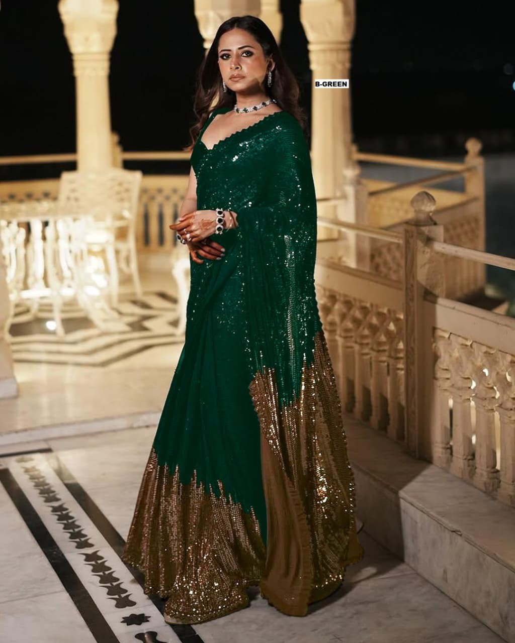 Bollywood Saree Blouse Party Wear Wedding Designer Indian Sari Ethnic Pakistani