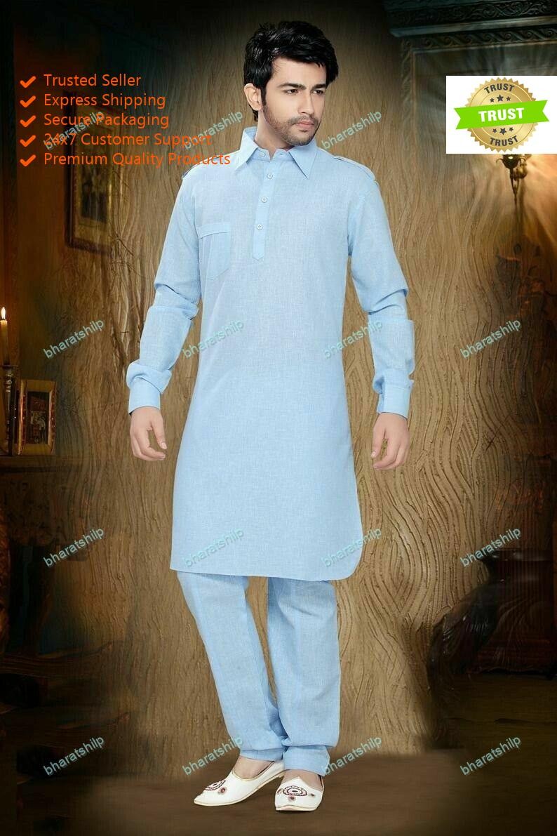 Mens Kurta only Clothes Fashion Shirt Mens Shorts Kurta Cotton Indian Dress