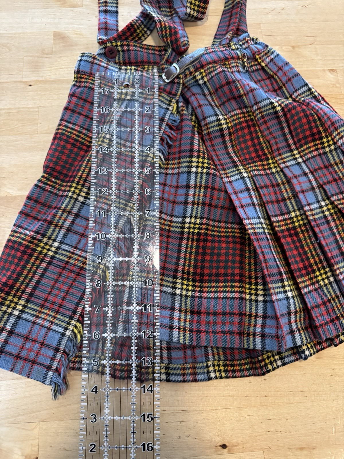 Vintage Glenconner Kilt Skirt Unisex Kids Small Tartan Plaid Suspender Straps