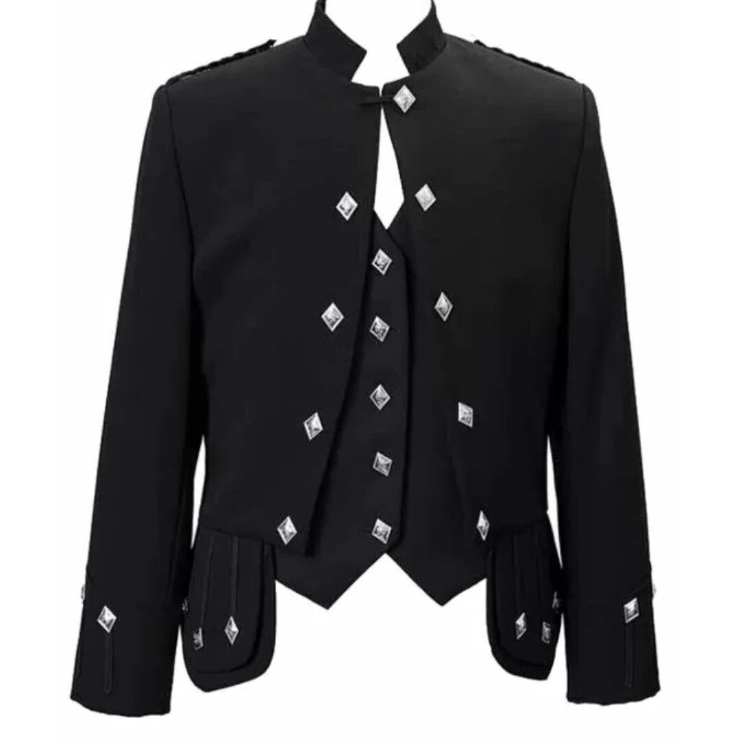 Doublet Kilt Jacket Scottish Military Piper Men’s Wool Tunic Drummer Uniform