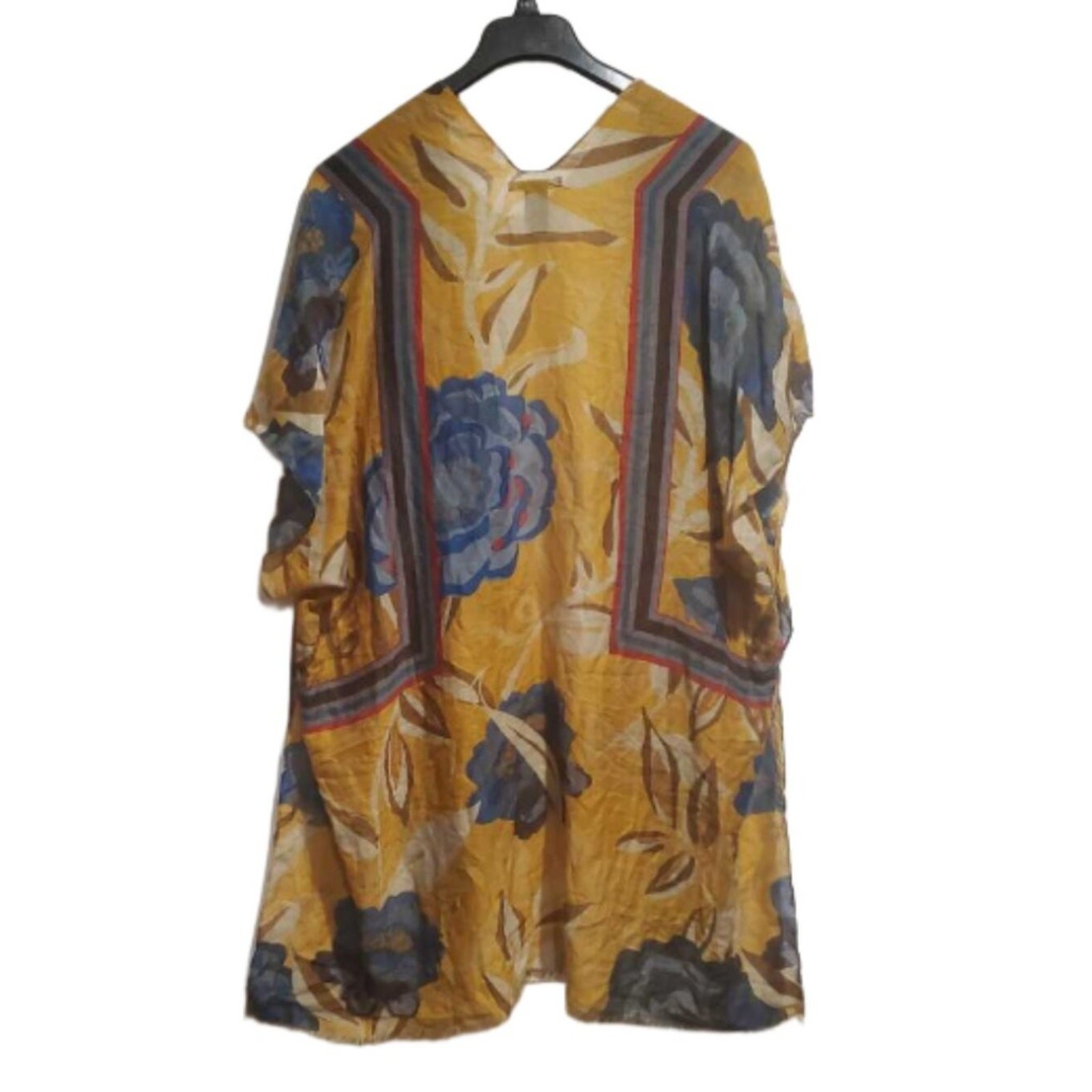 Anthropologie Do Everything‎ in Love Floral Open Kimono Multicolor Duster Tan OS
