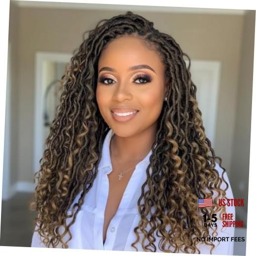Goddess Locs Crochet Hair 14 Inch, 8 Packs New Faux Locs Crochet Hair for