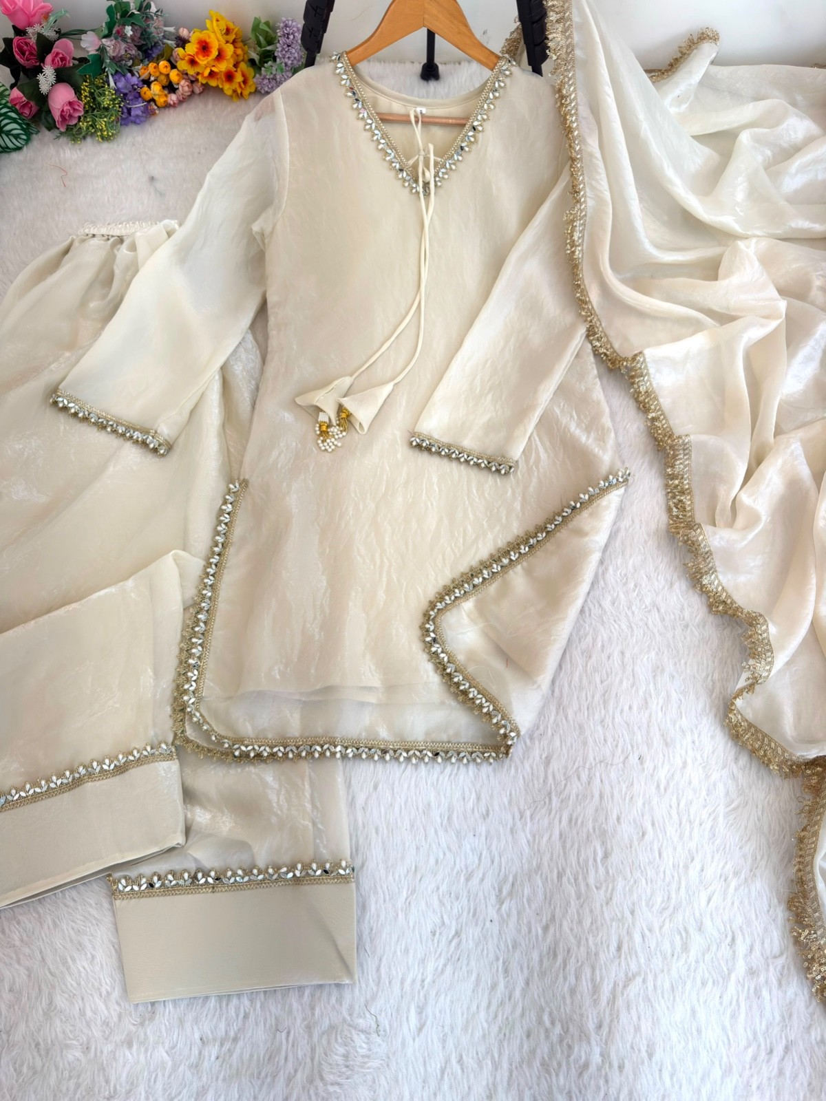 Women’s Kurta Salwar Set with Embellished Dupatta | Ready-to-Wear Ethnic Outfit