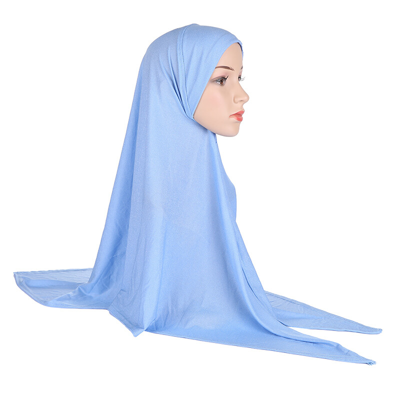 Arab Amira Women Long Scarf Hijab Plain Muslim Prayer Headscarf Wrap Full Cover