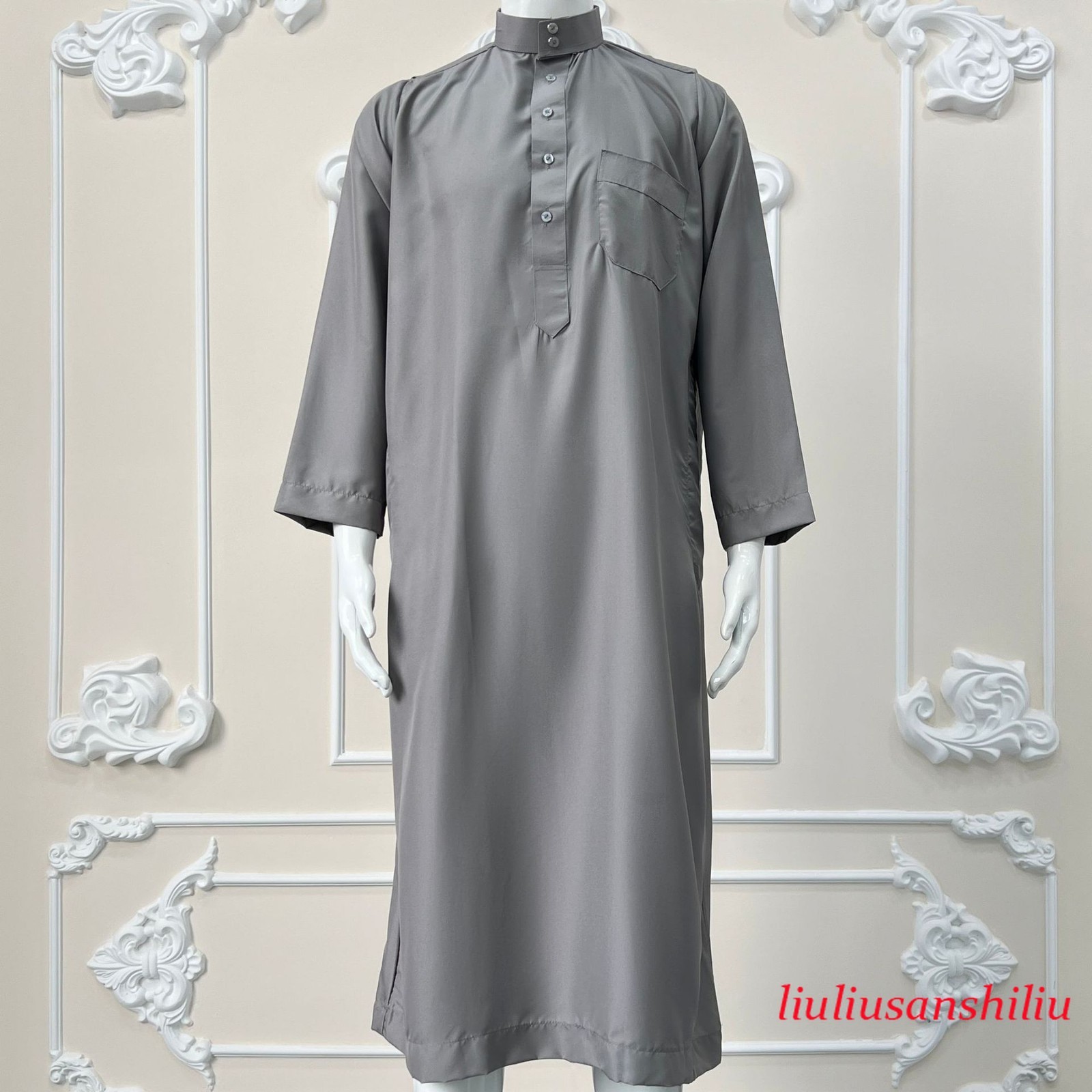Arabian Men Long Robe Thobe Dishdasha Jubba Thoub Muslim Kaftan Abaya Ramadan