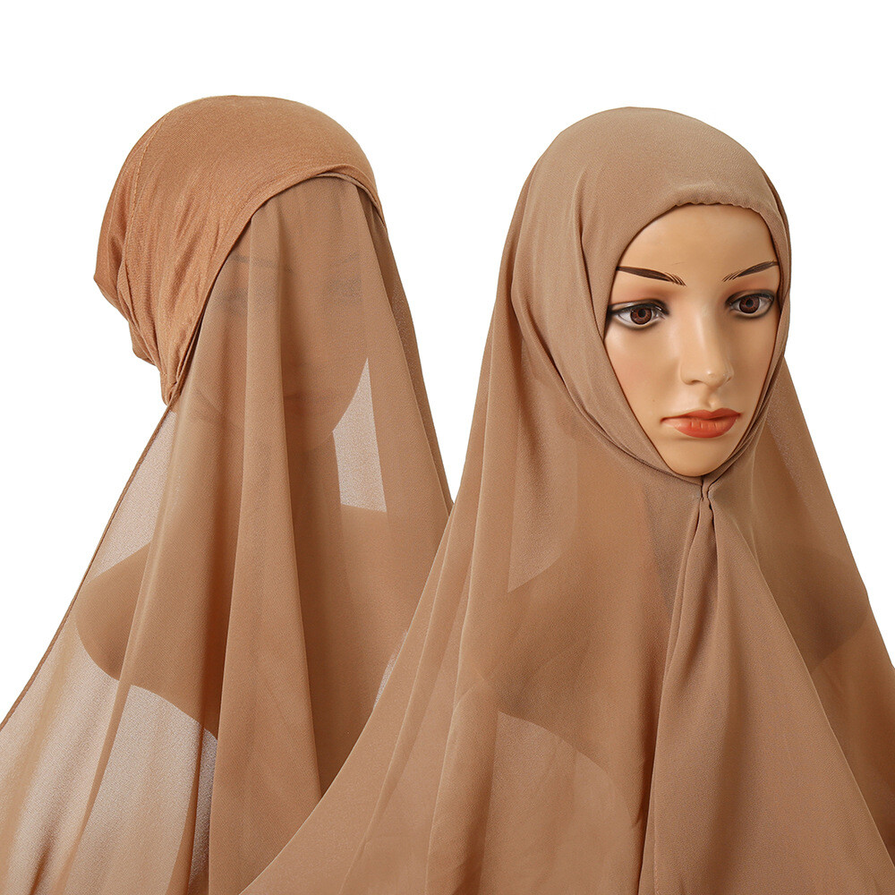Women Muslim Headscarf Hijab Bonnet Cap Instant Turban Wrap Amira Hat Scarf