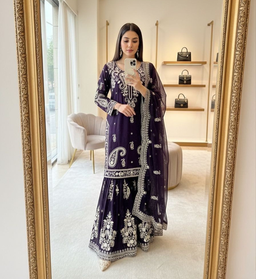 SALWAR KAMEEZ PAKISTANI INDIAN WEDDING PARTY WEAR DRESS BOLLYWOOD SUIT SHARARA